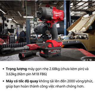 Máy siết bu lông M18 FHIW2F12 Milwaukee công suất lớn 1627Nm | Dễ dàng siết và tháo bulong đai ốc
