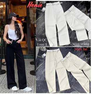 [Hàng Cao Cấp Xịn nha khách ]Quần jeans ống rộng vải Qc loại 1;quần bò suông mẫu basic dài 100cm dễ phối đồ