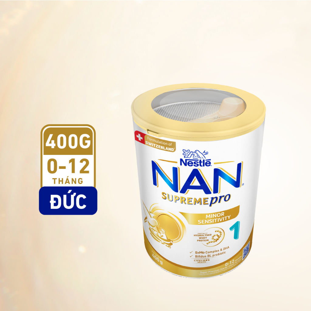 Ảnh Sữa bột Nestlé NAN SUPREMEPRO 1 400g nhập khẩu Đức với đạm thủy phân 1 phần, 5HMO & lợi khuẩn 1