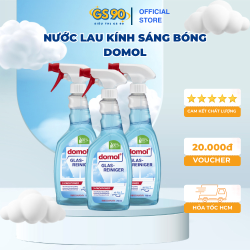 Xịt lau kính Domol Glasreiniger 750ml Công thức Cải Tiến Làm Sạch Chuyên Sâu Cho Kính
