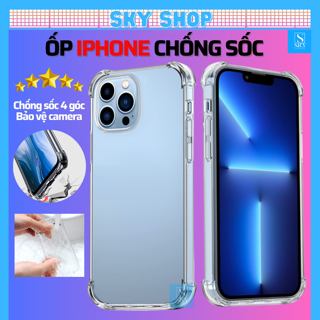 Ốp iphone 17 ProMax 17 Air 14 Pro Max 14 Plus 13 12 ProMax 11 ProMax 15 16 Pro Max Xs Max X Xr 7 8 Plus – Trong suốt