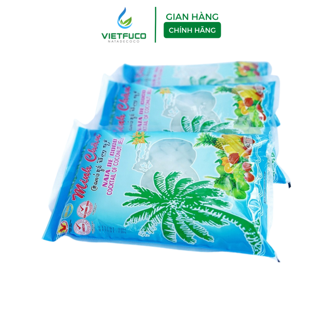 Thạch Dừa Minh Châu túi 1kg/500g/360g Ăn liền Snack - Đặc sản Bến Tre Vietfuco