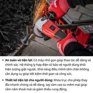 Máy mài góc Milwaukee M18 BLSAG100X – Tính năng chống giật Kickback, cắt mài mạnh mẽ, dùng pin 18V