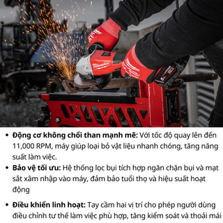 Máy mài góc Milwaukee M18 BLSAG100X – Tính năng chống giật Kickback, cắt mài mạnh mẽ, dùng pin 18V