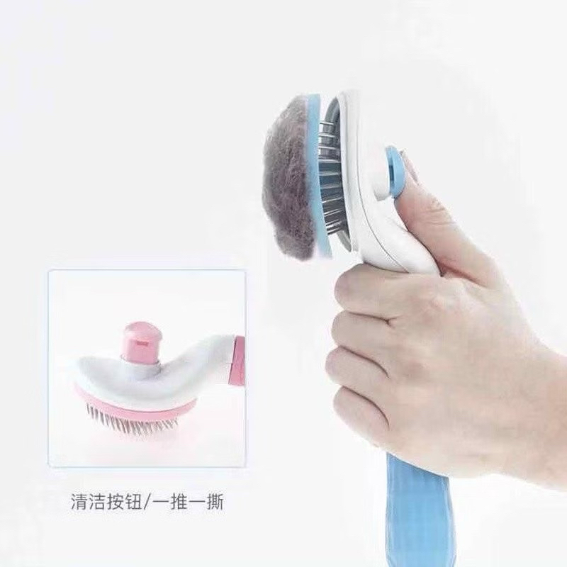 Lược chải lông chó mèo, lược chải lông có nút bấm giúp tách lông dễ dàng