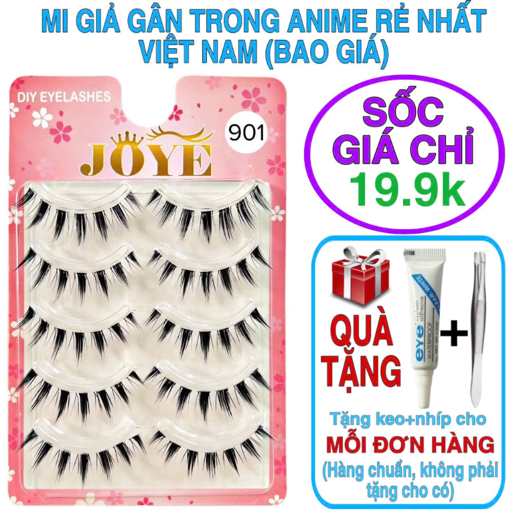 Lông mi giả gân trong 5 cặp JOYE kiểu Anime, mắt ướt rẻ nhất thị trường ...