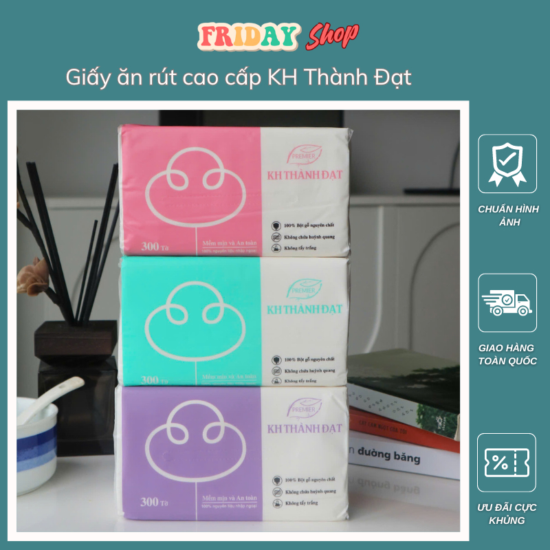 Giấy Ăn Rút Cao Cấp KH Thành Đạt, Giấy Đa Năng 4 Lớp, Chất Giấy Dai ...
