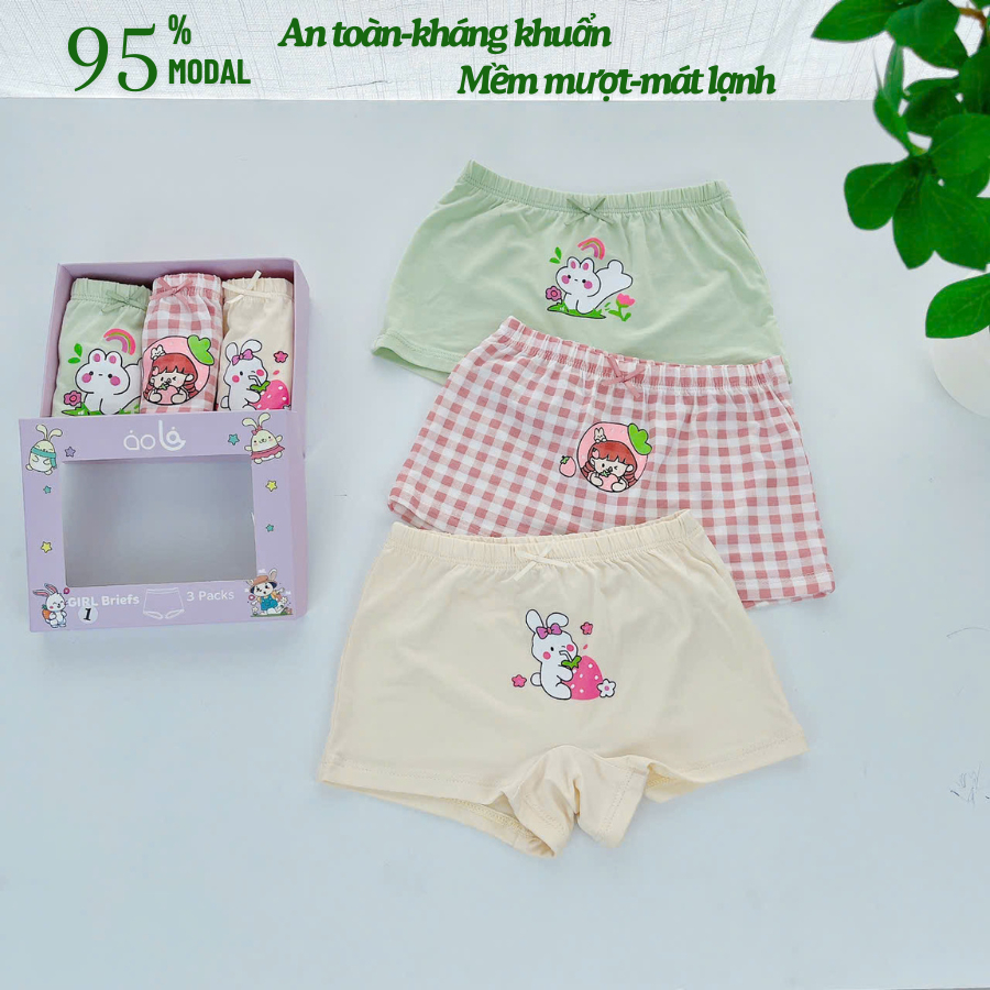 Quần lót bé gái vải sợi sồi Modal Áo Lá Homewear A200, quần chip đùi bé gái mặc váy kháng khuẩn