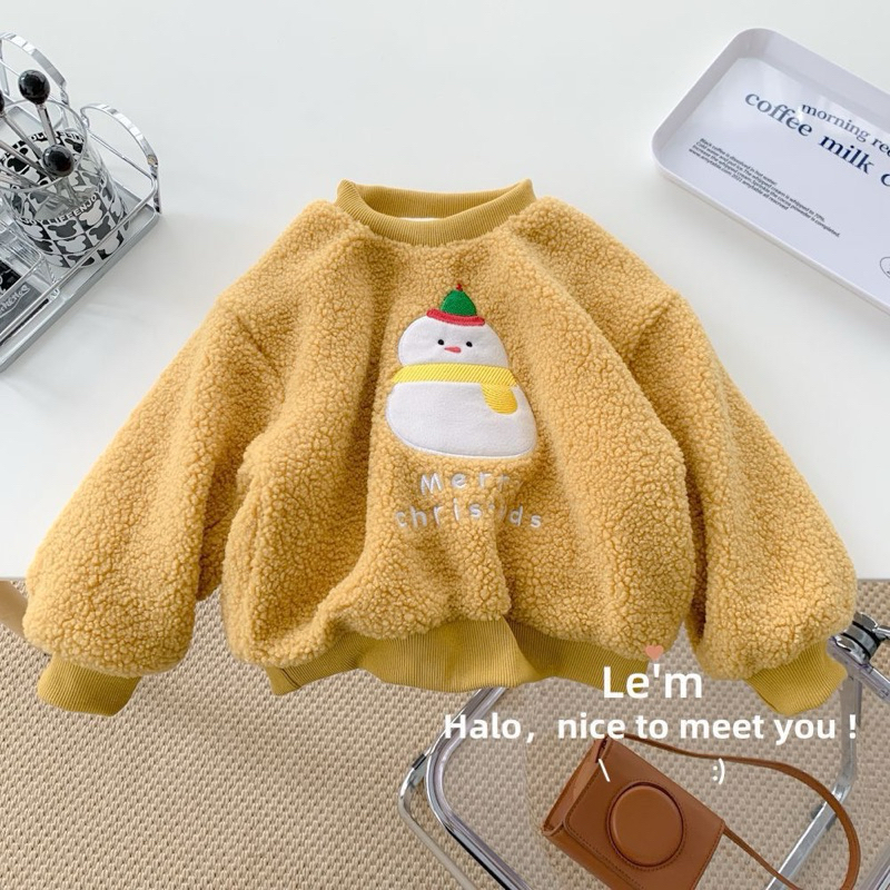 (Order) Áo nỉ lông cừu hoạ tiết giáng sinh dành cho bé trai - bé gái