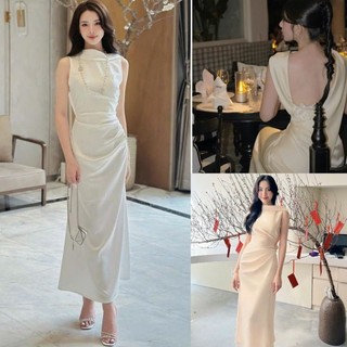 Đầm dạ hội maxi hở lưng đính hoa