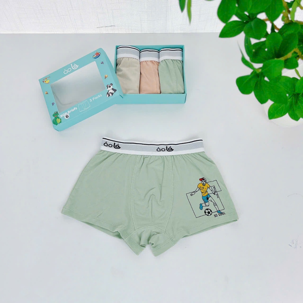 Quần lót bé trai vải sợi sồi Modal Áo Lá Homewear A201, quần chip đùi bé trai mềm mát lạnh