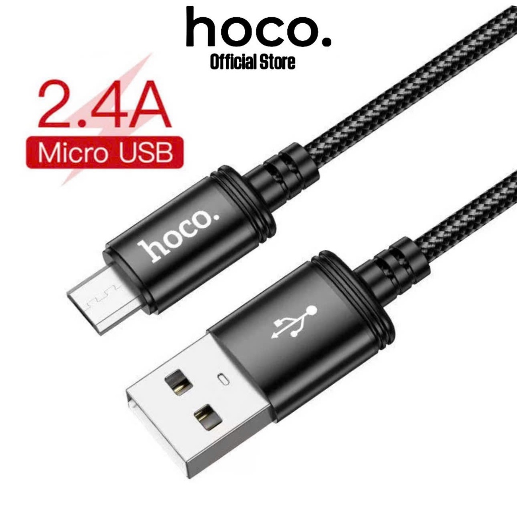 Dây sạc micro usb 2.4A chính hãng hoco cáp sạc usb to micro bọc dù ...