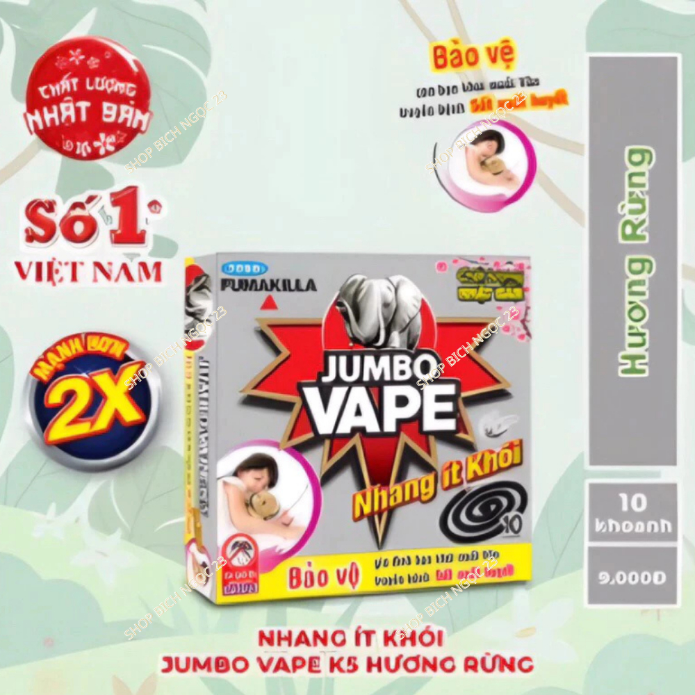 Nhang diệt trừ muỗi Jumbo hương lài hộp 10 khoanh Nhang ít Khói Combo 10 Hộp