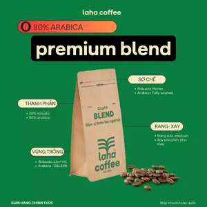 Cà phê thượng hạng Laha Blend 20% Robusta 80% Arabica dạng hạt, bột pha phin, pha máy LAHA COFFEE | 250GR