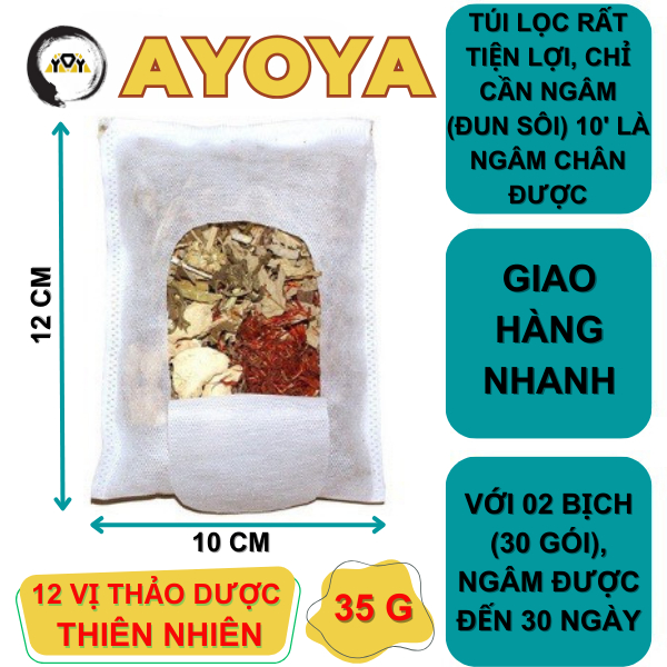 Thảo Dược Ngâm Chân Mộc An AYOYA 12 Vị Hỗ Trợ Thư Giãn Ngủ Ngon Giảm Đau Nhức Ấm Chân Tay Lạnh