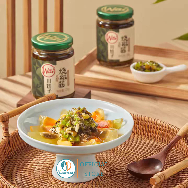 Sốt Ớt Xanh Tứ Xuyên Wa! (230g) - Sa Tế Ớt Nướng Than Cay Nồng, Trộn Cơm Siêu Ngon Nội Địa Trung Luka Food