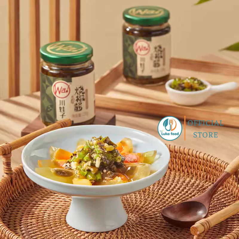 Sốt Ớt Xanh Tứ Xuyên Wa! (230g) - Sa Tế Ớt Nướng Than Cay Nồng, Trộn Cơm Siêu Ngon Nội Địa Trung Luka Food