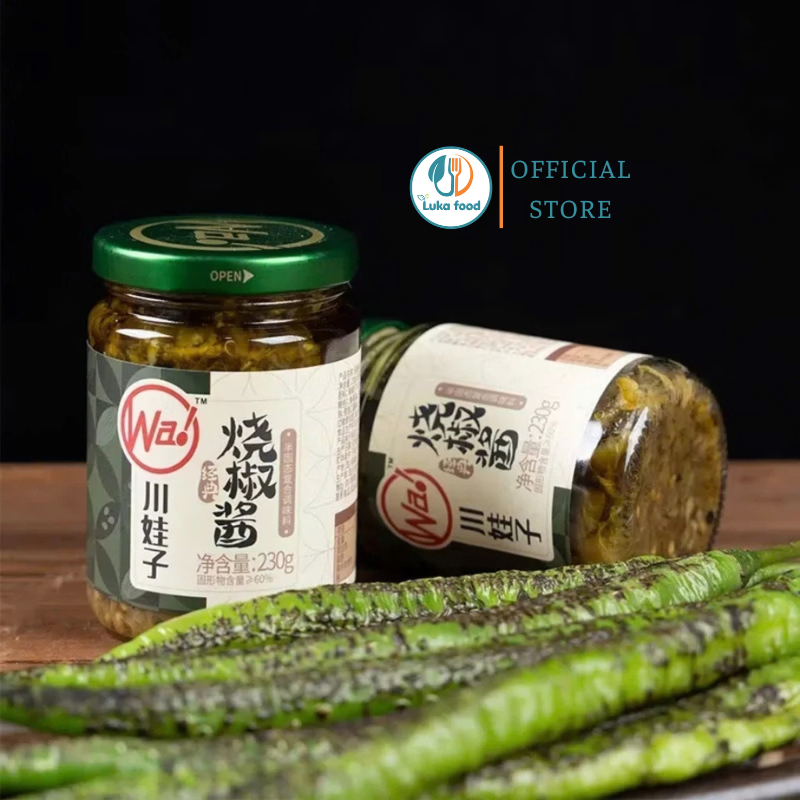 Sốt Ớt Xanh Tứ Xuyên Wa! (230g) - Sa Tế Ớt Nướng Than Cay Nồng, Trộn Cơm Siêu Ngon Nội Địa Trung Luka Food