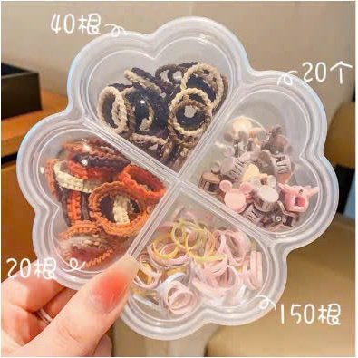 Hộp dây chun buộc tóc nhiều màu kẹp tóc cho bé gái