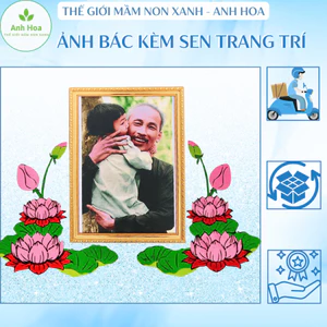 Ảnh bác kèm sen trang trí. ảnh 40x30cm