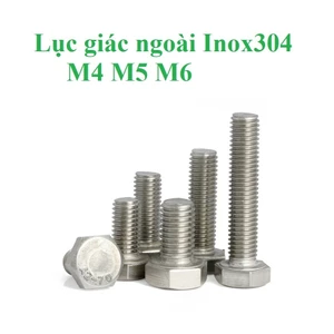 20 cái M4 M5 M6 Bulong lục giác ngoài inox 304 M4, M5, M6