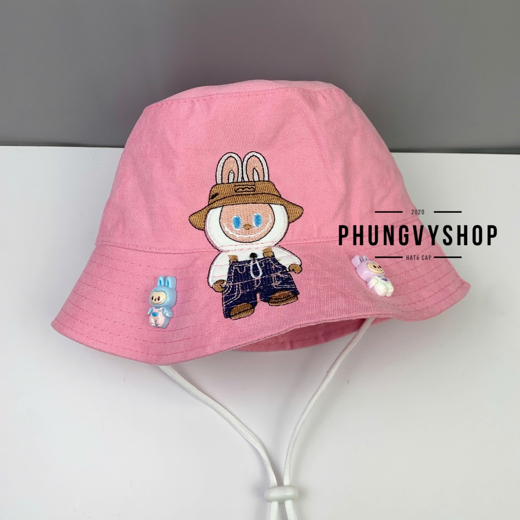 (SALE) Bé 3-6 Tuổi/Vđ 52cm_Mũ bucket tai bèo vành trai gái trẻ em phungvyshop-nón /Bo trung NHUNG LABU NỐI LIỀN  /