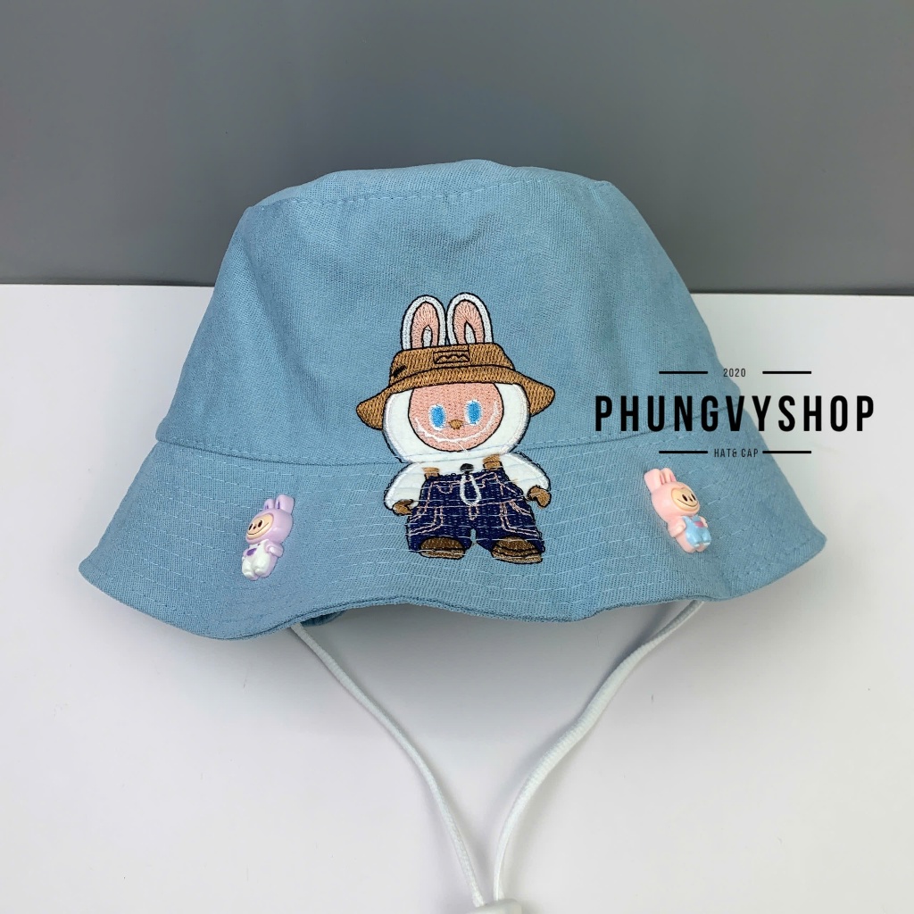 (SALE) Bé 3-6 Tuổi/Vđ 52cm_Mũ bucket tai bèo vành trai gái trẻ em phungvyshop-nón /Bo trung NHUNG LABU NỐI LIỀN  /