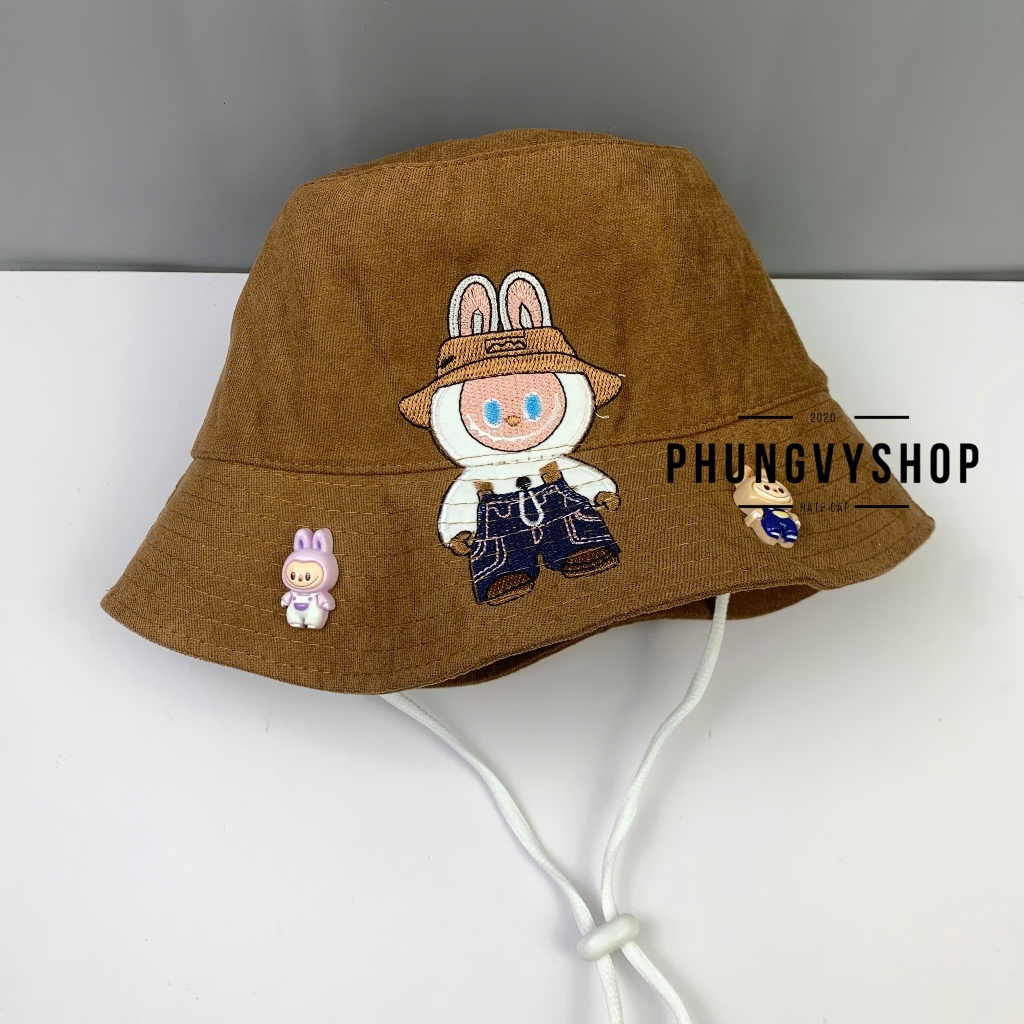 (SALE) Bé 3-6 Tuổi/Vđ 52cm_Mũ bucket tai bèo vành trai gái trẻ em phungvyshop-nón /Bo trung NHUNG LABU NỐI LIỀN  /