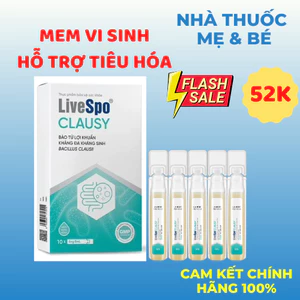 Men Vi Sinh LiveSpo Clausy-Giảm Rối Loạn Tiêu Hóa Cho Bé Ống x 5ml