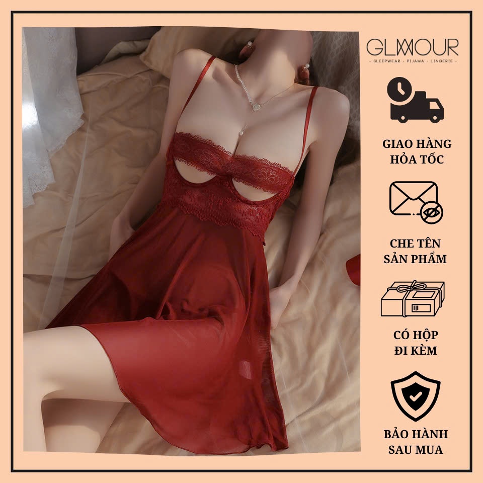Váy ngủ sexy lụa cao cấp Váy ngủ 2 dây quyến rũ Glamour Đầm mặc nhà gợi cảm, nơ xinh nhẹ nhàng (MS09)
