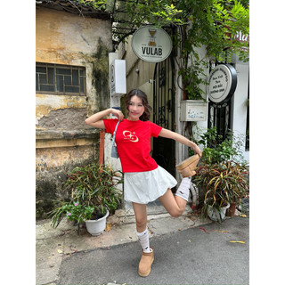 Áo Thun Nữ Baby Tee Đỏ " Blink Blink " - Kraken Drk [100% cotton co dãn 2 chiều]