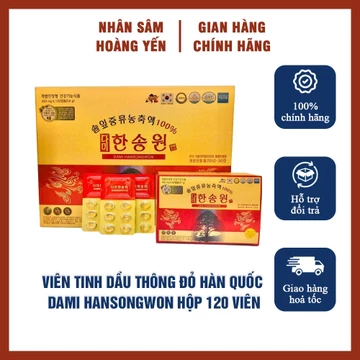 Viên Tinh Dầu Thông Đỏ Hàn Quốc Dami Hansongwon Hộp 120 Viên (HÀNG CHÍNH HÃNG)