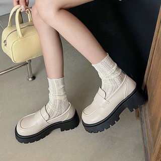 (Lùi 1 Size) Giày Đốc Nữ Đế Cao 7cm Chất Da Mềm Phong Cách Hàn Quốc Đính Nơ Xinh Xắn Đốc 7p