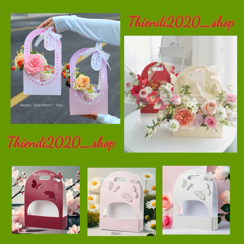 TD_SET 50 & SET 10 Túi giấy cắm hoa sáp, hoa lụa, túi giấy cắm hoa tươi, hộp giấy cắm hoa, túi giấy đựng hoa Cánh Bướm