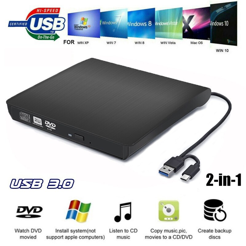 ổ đĩa ngoài DVD đọc DVD,CD Đầu ghi DVD CD/DVD-RW gắn ngoài USB 3.0 ...