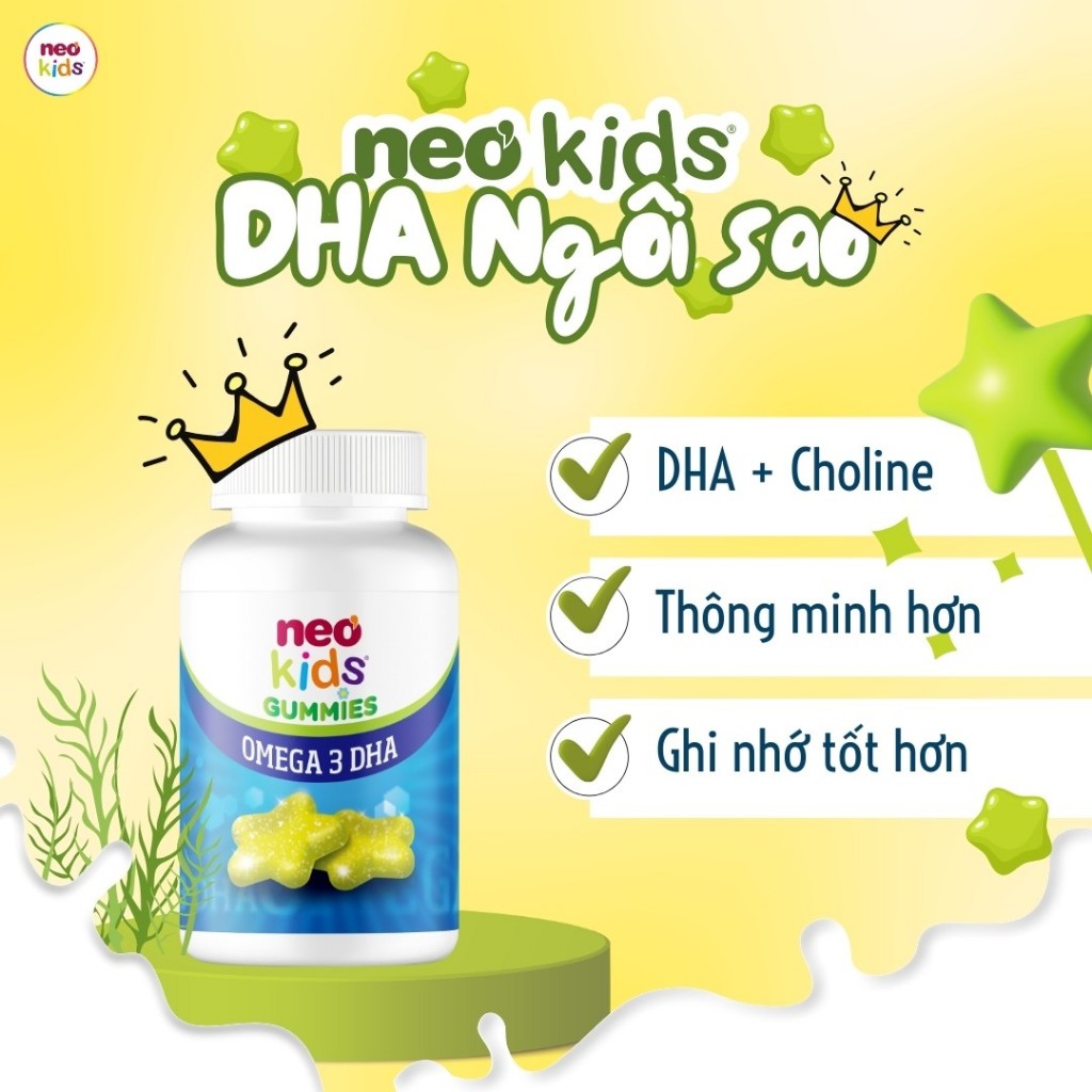 BỘ 3 GUMMIES NEOKIDS - CANXI, DHA, KẼM date mới + quà