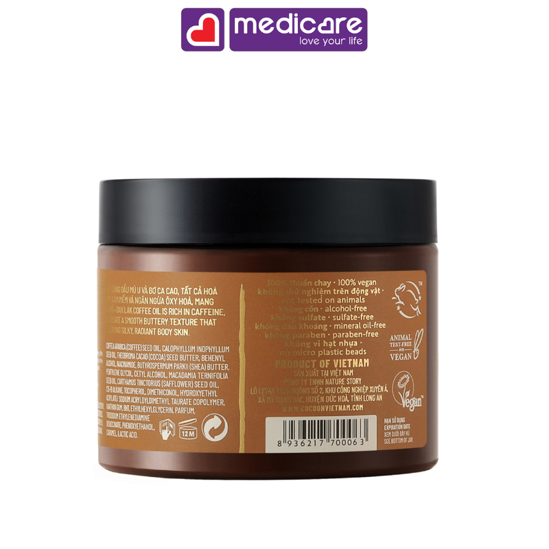Bơ dưỡng thể THE COCOON cà phê Đắk Lắk 200ml