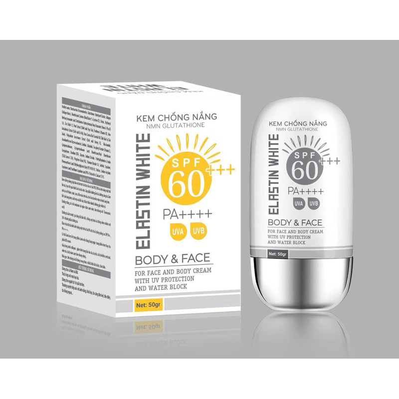 elastin nmn glutathione Kem Chống Nắng WHITE BODY & FACE SPF 60+++ PA++++ Discover the Benefits of
