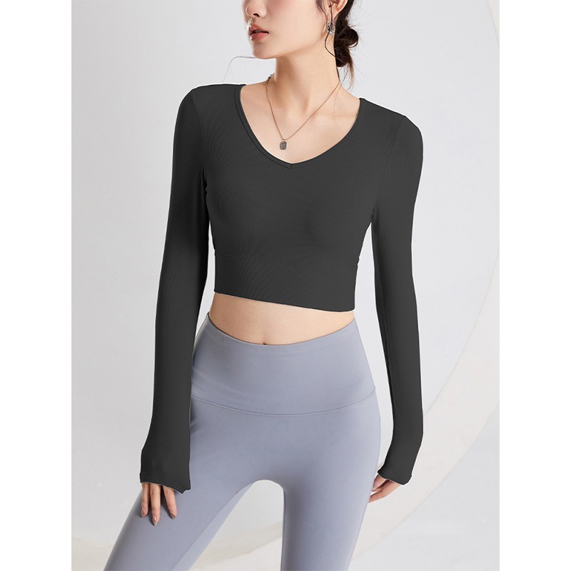 Áo Croptop Nữ Tay Dài Có Đệm Mút Nâng Ngực, Áo Croptop Cotton Co Giãn Form Ôm Tôn Dáng LA033