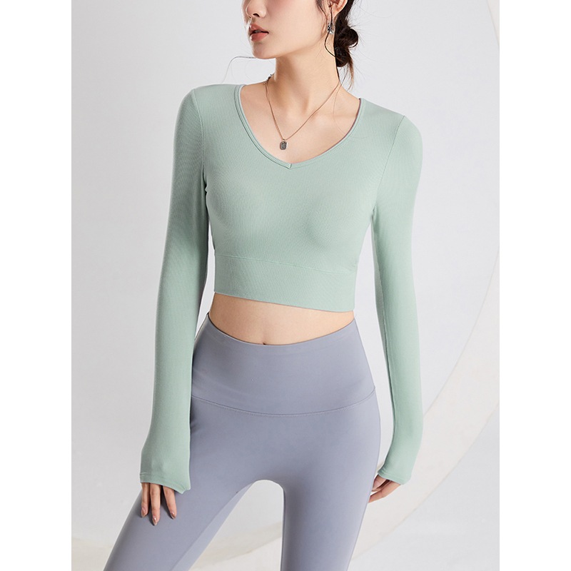 Áo Croptop Nữ Tay Dài Có Đệm Mút Nâng Ngực, Áo Croptop Cotton Co Giãn Form Ôm Tôn Dáng LA033