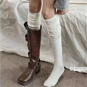 tất dài đeo bốt dáng mới chất cotton mềm thoáng mát không bí
