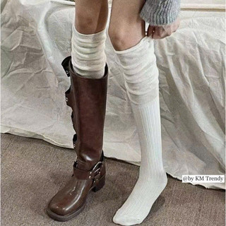 tất dài đeo bốt dáng mới chất cotton mềm thoáng mát không bí
