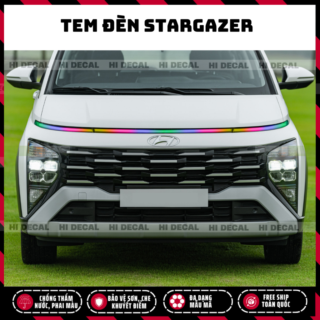 Tem dán đèn xe Hyundai Stargazer, tem dán đối màu demi đèn chống nước bền màu