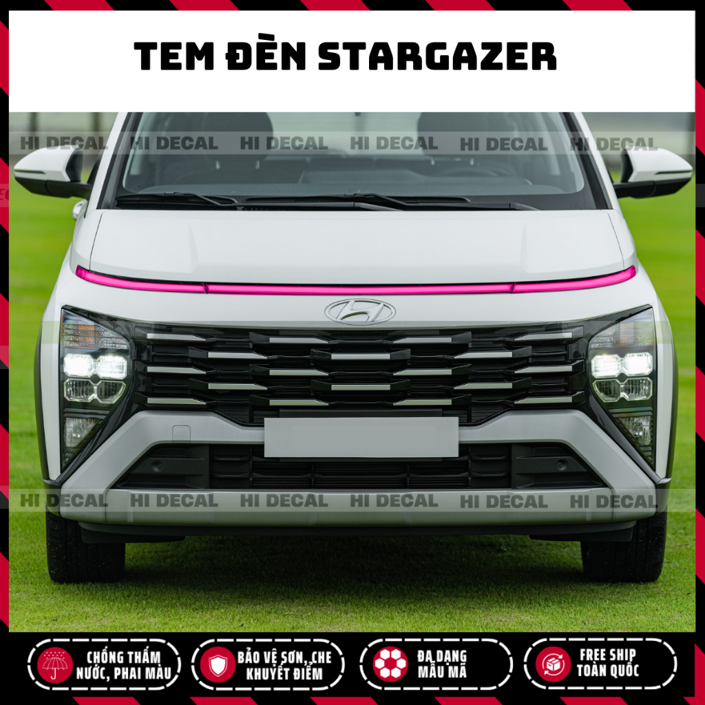 Tem dán đèn xe Hyundai Stargazer, tem dán đối màu demi đèn chống nước bền màu