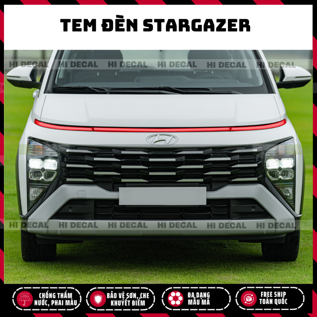 Tem dán đèn xe Hyundai Stargazer, tem dán đối màu demi đèn chống nước bền màu