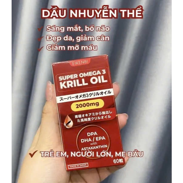 Hộp 60 Viên Uống Dầu Nhuyễn Thể Eikenbi Siêu Omega-3