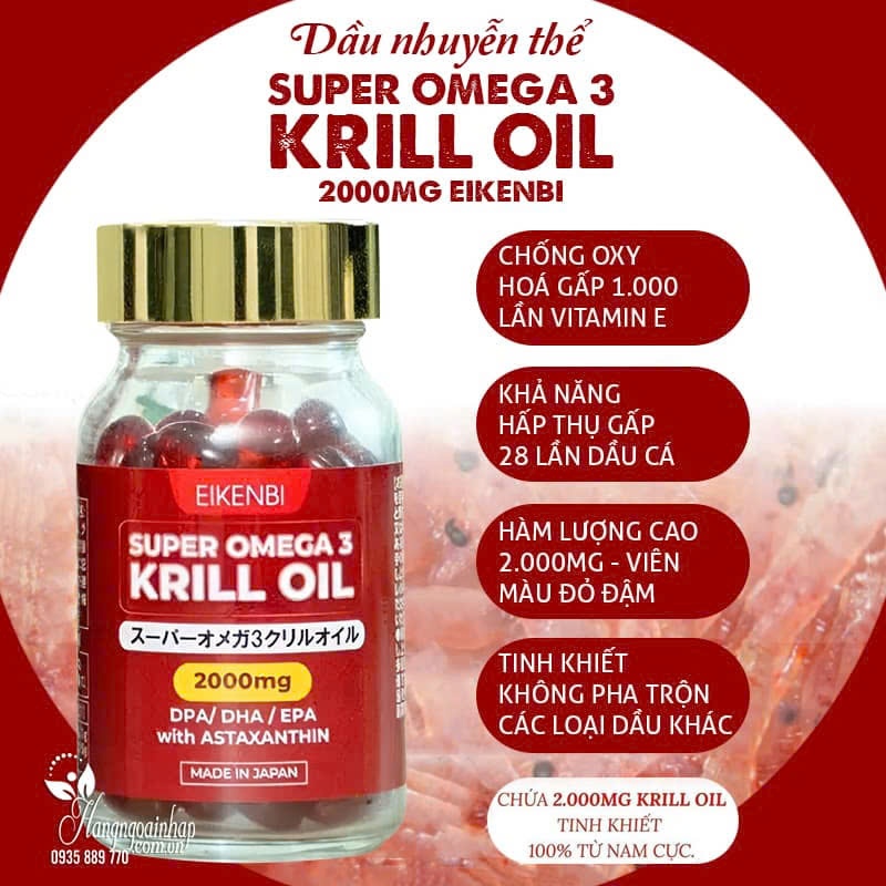 Hộp 60 Viên Uống Dầu Nhuyễn Thể Eikenbi Siêu Omega-3