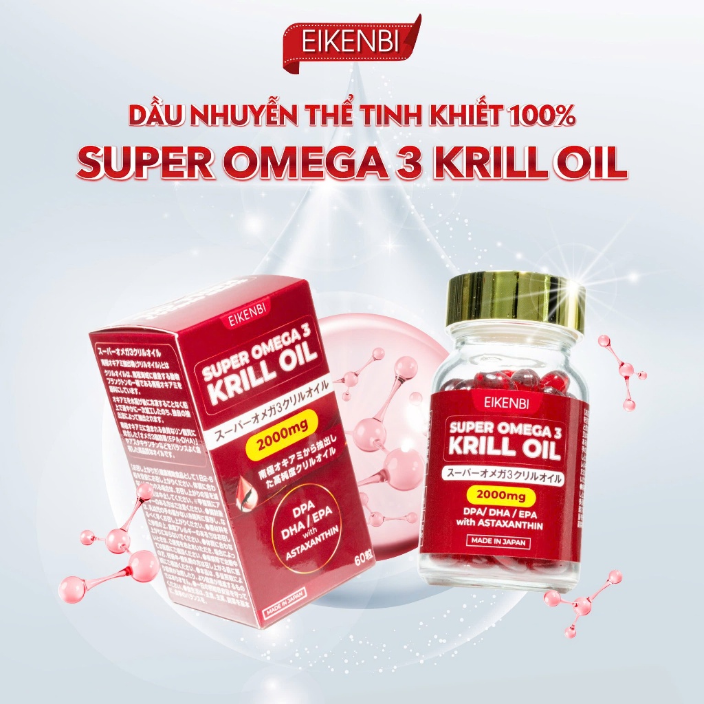 Hộp 60 Viên Uống Dầu Nhuyễn Thể Eikenbi Siêu Omega-3
