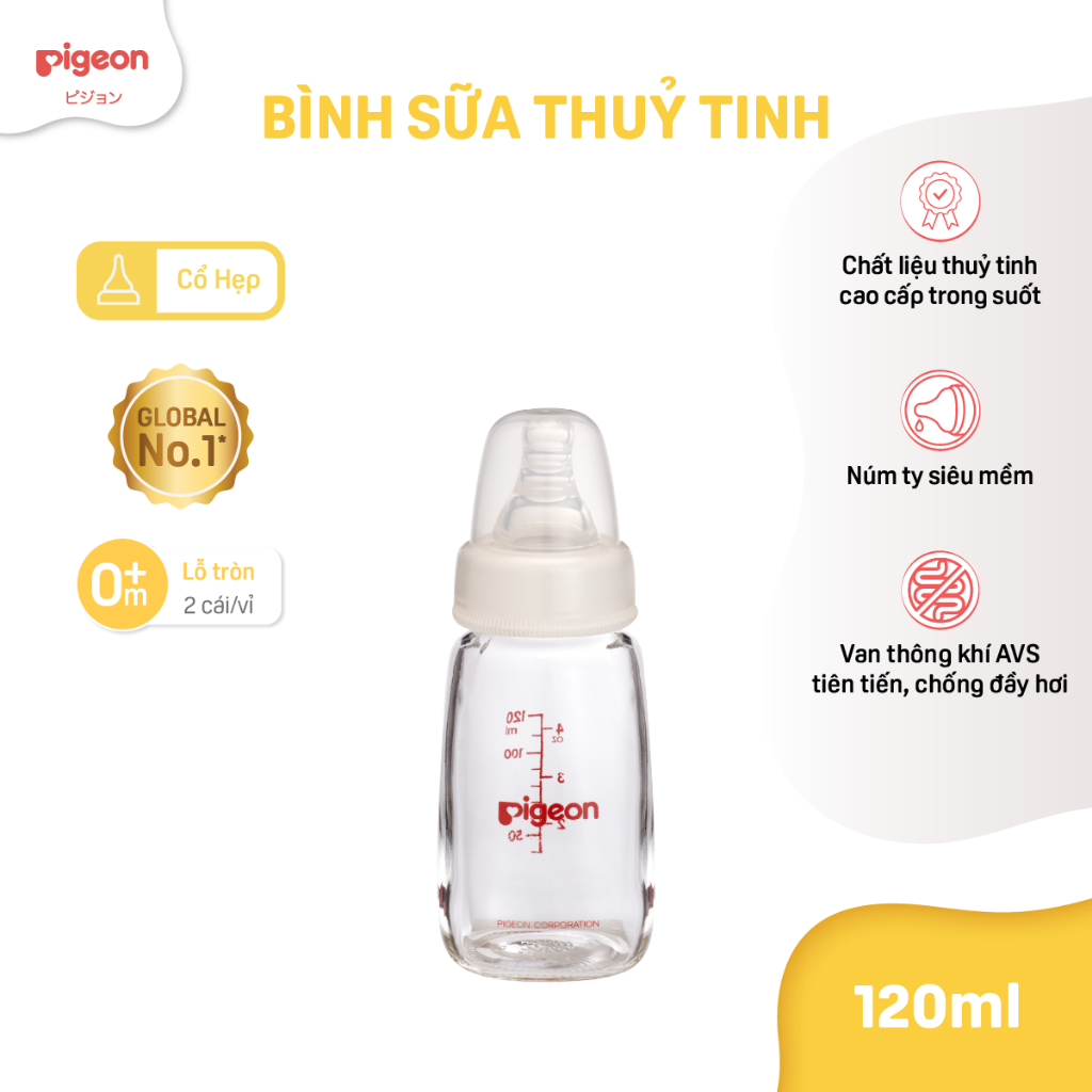 Ảnh Bình Sữa Thủy Tinh Pigeon 120ml/240ml 4
