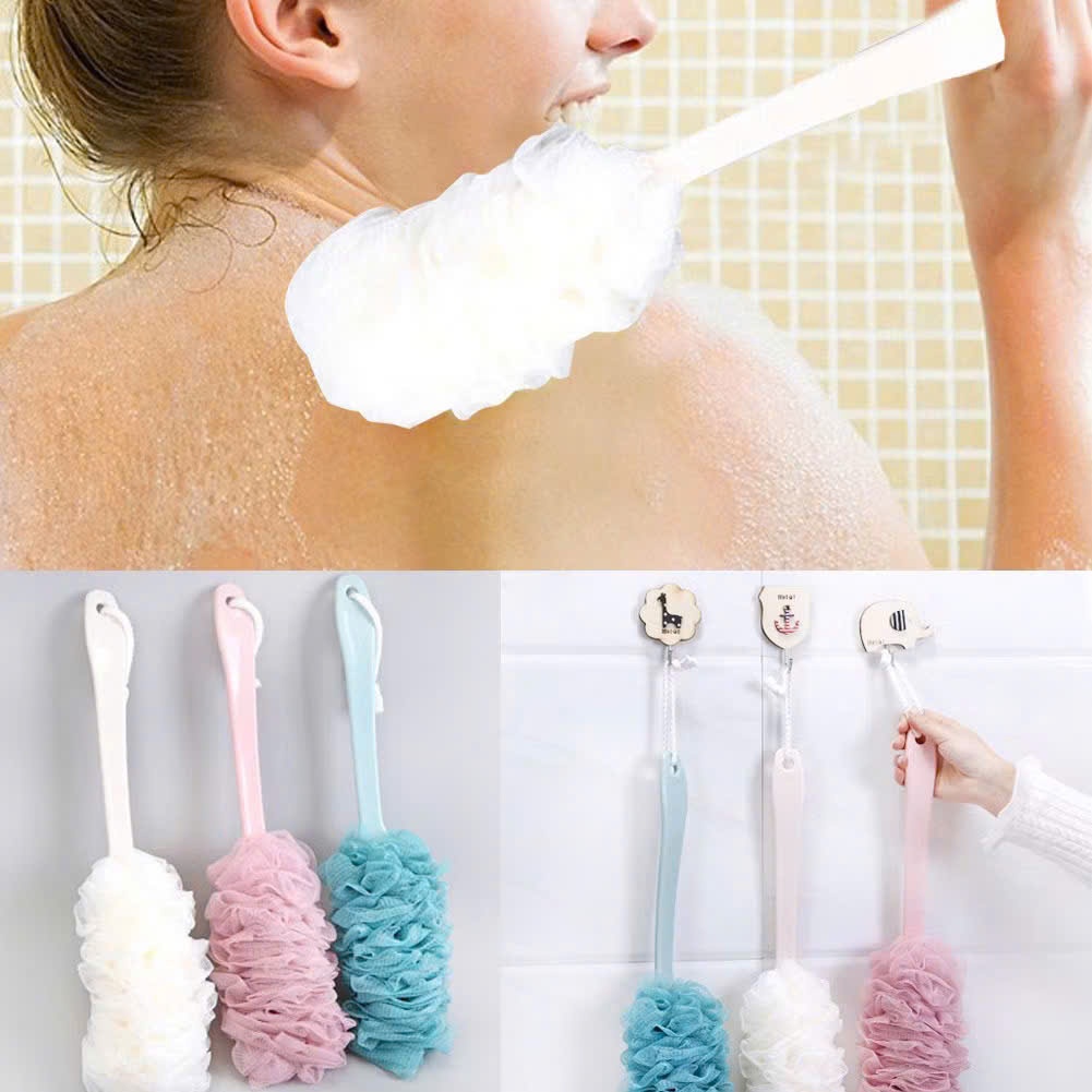 Cây Chổi Bông Tắm Loại Đẹp Có Cán Kì Cọ Lưng, CHỔI CHÀ LƯNG KÈM BÔNG TẮM CÁN DÀI - MÃ: BONG TAM CAN DAI